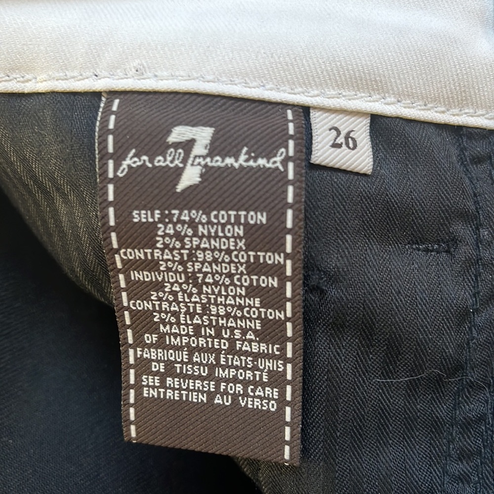 7 FOR ALL MANKIND Sportif Crop Jeans Black & White - Picture 13 of 13